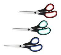 3Pcs Multipurpose Rubber Grip Scissors Rubber 8.5Inch Stainless Steel for Offices Household Cutting Sewing Ergonomic Grip