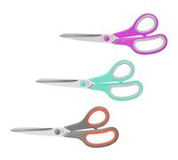 3Pcs Multipurpose Rubber Grip Scissors Rubber 8.5Inch Stainless Steel Scissors for Offices Household Cutting Sewing Fabric