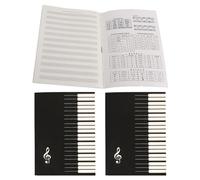 3pcs Music Notebook A5 Staff Manuscript Paper for Beginner Practice | Reusable Tear-off Pages, Paper Sheets, Black Cover, Outdoor Use, Songs and Score Writing