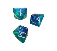 3pcs Mystical Runes Dices Acrylic 8 Sided Tone Assorted Polyhedral with Symbols and Double Tone Light Weight Acrylic