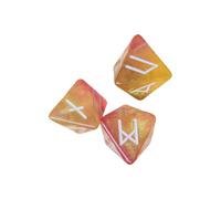 3pcs Mystical Runes Dices Acrylic 8 Sided Tone Assorted Polyhedral with Symbols and Double Tone Light Weight Acrylic