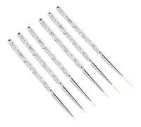 3pcs Nail Art Brush Set for Dotting and Detail Designs | Plastic Handle, Nylon Bristles, Silver Finish, Multi Size Tips for Acrylic and Gel Nails