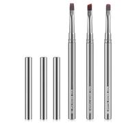 3Pcs Nail Art Brushes Set, Round Bevel Bevel Fingernail Design for Cleaning Polish Mistakes on the Cuticles, Acetone Resistant Manicure Tools Home Use DIY Professional Salon