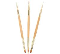 3pcs Nail Art Sculpting Brush Double Head Japanese Craftsmanship