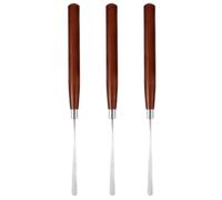 3pcs Nail Art Spoon and Spatula Stirring Rods for DIY Manicure | Stainless Steel and Wood, Japanese Style, Brown Finish, Acrylic Practice Sheet, Mixing Gels for Artists