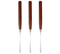 3pcs Nail Art Stirring Rod Set for DIY Manicure, Acrylic Hand | Liquid Mixing Tools, Stainless Steel and Wood, Brown Finish, Japanese Style, for Professional Artists