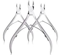 3pcs Nail Clipper Toenail Fingernail Cuticle Nipper Manicure Scissor Stainless Steel Trimmer Tools Professional Cuticle Pliers(Sliver)