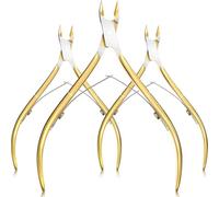 3pcs Nail Clipper Toenail Fingernail Cuticle Nipper Manicure Scissor Stainless Steel Trimmer Tools Professional Cuticle Pliers(Yellow)