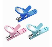 3pcs Nail Clipper with Magnifier for Seniors, Nail Cutter with Magnifying Glass, Heavy Duty, Stainless Steel