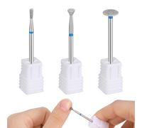 3Pcs Nail Drill Bits for Acrylic Nails Cuticle Drill Bit Diamond Nail Drill Bit Professional Safety Cuticle Clean Drill Manicure Grinding Head Tools for Nail Art