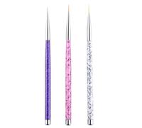 3pcs Nail Liner Pen Fine Drawing Brush for Nail Art Patterns | PP Rod with Nylon Bristles, Lightweight and Comfortable, Suitable for Salon or Home Nail Use