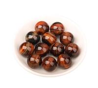 3pcs Natural Crystal Ball Set - Raw Stone Ornaments for DIY Jewelry, Bracelets, and Pendants(2.0cm,Red Tiger Eye)