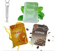3PCS Natural Flavoured Inner Filter Packs, Orange, Coffee, Mint Flavors,Replaceable Resistance Stress & Anxiety Relief, Mindful Breathing, Suitable for Anxiety Relief Breathing Necklace