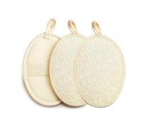 3Pcs Natural Loofah Body Scrubber,Exfoliating Body Scrub Bath Sponge,Shower Sponge Skin Bath Tool,Shower Scrubber for Body,Ideal for Adults Women Men