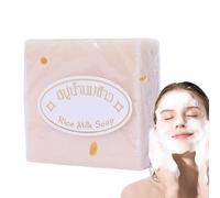 3pcs Natural Rice Milk Soap,Thai Handmade Rice Soap,Soap For Brightening Skin,Rice Oil Control Cleansing Soap For Smooth Radiant Soft Skin,Deep Cleansing And Moisturising Skin Whitening Soap For Face