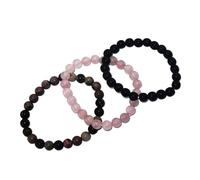 3pcs Natural Stone Stretch Bracelets Adjustable Beaded Wristchains Jewelry Crystal Accessories For Women Girls Natural Stone