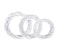3Pcs Natural White Rattan Wreaths, Vine Branch Willow Wreath Spring Wreath for DIY Craft Front Door Decor,Wicker Wreath Ring for Easter Christmas Halloween Wedding Holiday Decoration(15/20/25cm)