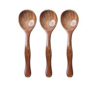 3PCS Natural Wooden Spoon Set - Eco-Friendly Kitchen Utensils for Cooking, Baking & Serving, Small Versatile Spoons for Tea, Honey & Condiments