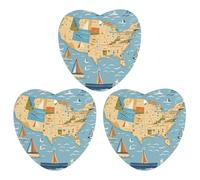 3PCS Nautical Sailboat Map Car Air Freshener Hanging Scented Cards Cute Black Car Fresheners Long Lasting New Cars Scents for Women Men Natural Air Freshener with Lanyard Automotive Fresh