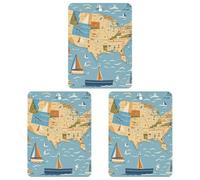3PCS Nautical Sailboat Map Car Air Freshener Hanging Scented Cards Cute Gray Car Fresheners Long Lasting New Cars Scents for Women Men Natural Air Freshener with Lanyard Automotive Freshi