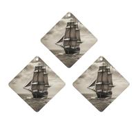 3PCS Nautical Sailing Pirate Car Air Freshener Hanging Scented Cards Cute Black Car Fresheners Long Lasting New Cars Scents for Women Men Natural Air Freshener with Lanyard Automotive Freshies