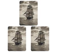 3PCS Nautical Sailing Pirate Car Air Freshener Hanging Scented Cards Cute Gray Car Fresheners Long Lasting New Cars Scents for Women Men Natural Air Freshener with Lanyard Automotive Freshies