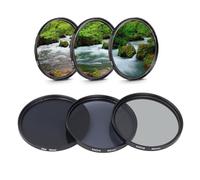 3Pcs ND2 ND4 ND8 Lens Filter, HD Multi Layer Coating Neutral Density Filter with Lens Pouch, Photography Filter Set for Camera Lens (62mm)