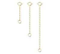 3Pcs Necklace Extender, 925 Sterling Silver Necklace Extender, 14k Gold Plated Necklace Extension Chain Extender Choker Necklace Bracelet Anklet Extension Extender Chains for Jewelry Making