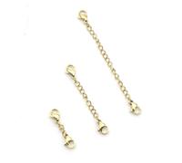 3PCS Necklace Extender Gold Necklace Extenders 3/3.5/7.5cm Gold Chain Extender for Necklaces Braclets Anklets Bracelet Extenders with Lobster Claw Clasp Jewelry Making Extension Chain for Women Men