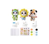 3Pcs Needle Felting Starter Kit Diy Cat Animals Wool Set