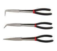 3pcs Needle Nose Pliers Set,11 Inch Long Reach Pliers Includes Straight Angle, 45, 90 Degree,for Mechanics or Repairing
