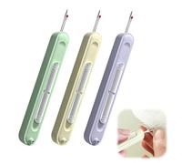 3Pcs Needle Threaders 2-in-1 Needle Threader Seam Ripper Plug-in Tool for Hand Work Patterns Sewing Knitting Stitch Craft Quilting Supplies Portable Stretchable Stitch Remover Unpicker Sewing