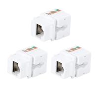 3PCs Network Cable Information Module Single Port Cat5e RJ45-8P8C Connect Communication Socket Dust Cover Internet Data Center Marked Color Network Engineering Integrated Wiring