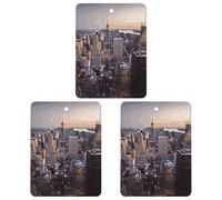 3PCS New York City Car Air Freshener Hanging Scented Cards Cute Black Car Fresheners Long Lasting New Cars Scents for Women Men Natural Air Freshener with Lanyard Automotive Freshies