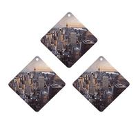 3PCS New York City Car Air Freshener Hanging Scented Cards Cute White Car Fresheners Long Lasting New Cars Scents for Women Men Natural Air Freshener with Lanyard Automotive Freshies