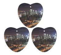 3PCS New York Night Car Air Freshener Hanging Scented Cards Cute Black Car Fresheners Long Lasting New Cars Scents for Women Men Natural Air Freshener with Lanyard Automotive Freshies