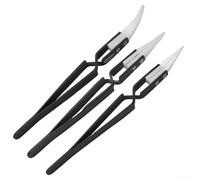 3pcs Non-Conductive Ceramic Tweezers for Electronics - Anti-Static, Heat Resistant Tweezers with Straight, Little Curved, Big Curved