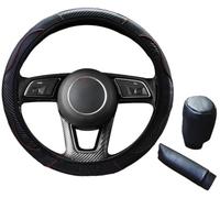 3Pcs Non Slip Car Steering Wheel Cover Breathable Cool Vehicle Car Steering Wheel Protector with Handbrake Gear Shift Cover Universal Automotive Steering Wheel Cover Fit 37-38cm