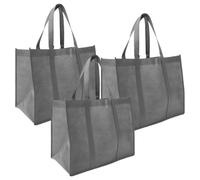3pcs Non Woven Shopping Bag Set with Handles, Square Stand up Bottom