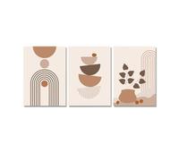 3PCS Nordic Poster Abstract Line Leaf Geometry Canvas Painting Wall Art Prints Picture for Living Room Cafe Home Decor 60x90cmx3 No frame
