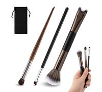 3pcs Nose Contour Brush Set, 2-In-1 U-Shaped and Fluffy Brush, Angled Makeup Brushes, Eye Shadow Brushes for Sculpting and Defining Nose Contour