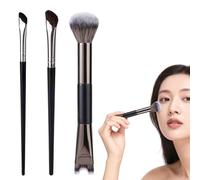 3pcs Nose Contour Brushes, 2 in 1 Dual-Ended Fluffy U Shaped Angled Makeup Concealer Brushes for Nose Shaping Concealing Sculpting & Highlighting