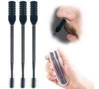 3pcs Nose Hair Trimmer, 360° Rotating Nasal Hair Cutter Clipper, 2 in 1 Double Sided Nose Hair Cleaner Portable Manual Nostril Hair Removal Tool for Men Women (Blackish Green)