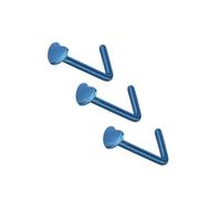 3pcs Nose Stud Plain Flat Head Heart L Bend Shape Straight Pin Nostril Body Piercing (Blue)