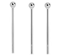 3pcs Nose Stud Sterling Silver Plain Ball Straight Pin Bend It Yourself Nostril Piercing (2MM)