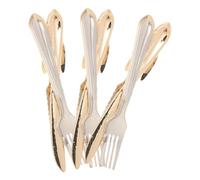 3pcs Novelty Fork and Knife Brass Necktie Clip for Groom Wedding | Compact Lightweight Holder, Fits Varied Tie Thicknesses, Vintage Minimal Style, Outdoor Events and Fathers Day