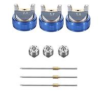 3PCS Nozzle Kit Replace Kit Accessories Nozzle Needle Air Cap HVLP 1.4/1.7/2.0mm Pneumatic Caps Replacement Paint Machine for House Car