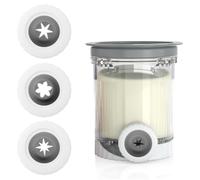 3pcs Nozzle Replacement for Ninja CREAMI, with 3 Fastener BPA-Free Replacement Nozzles Parts for Ninja Swirl Ice Cream & Soft Serve Makers NC700 NC701 (Gray)