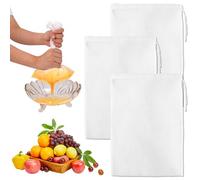 3pcs Nut Milk Bags, 11.81x7.87 Inch Nut Bag Strainers Reusable Nylon Cheese Cloth Bags Mesh Straining Bags Food Filter Bags for Filtering Juice, Nut Milk, Yogurt, Coffee, Butter, Tofu