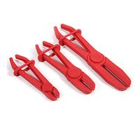 3Pcs Nylon Hose Clamp Tool Set Red - Suitable for Brake Fuel Water Lines, Smooth Rounded Jaw Edges to Prevent Internal Hose Damage, High Visibility Color for Easy Finding